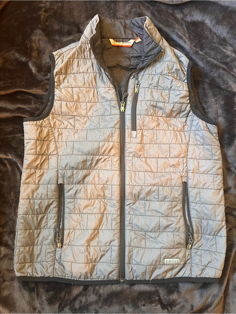 Free Country Light Gray Quilted Puffer Vest